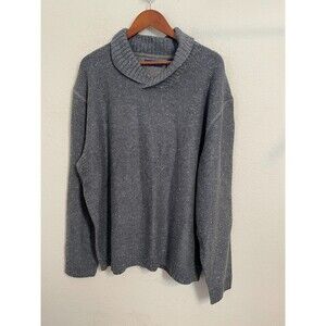 Alan Flusser Men’s Gray Speckled Shawl Collar Pullover Sweater XXL NWOT